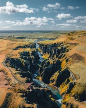 Fjarðarárgljúfur canyon  - Iceland - Drone photo