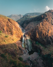 Waterfall - Diburak, Socotra - Drone photo