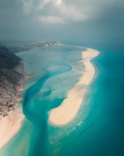 Blue lagoon - Detwah, Socotra - Drone photo