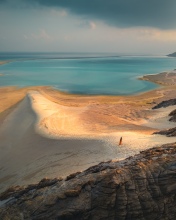 Blue lagoon - Detwah, Socotra - Drone photo