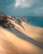 Blue lagoon - Detwah, Socotra - Drone photo